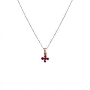 Collana in oro bianco con diamanti e RUBINI